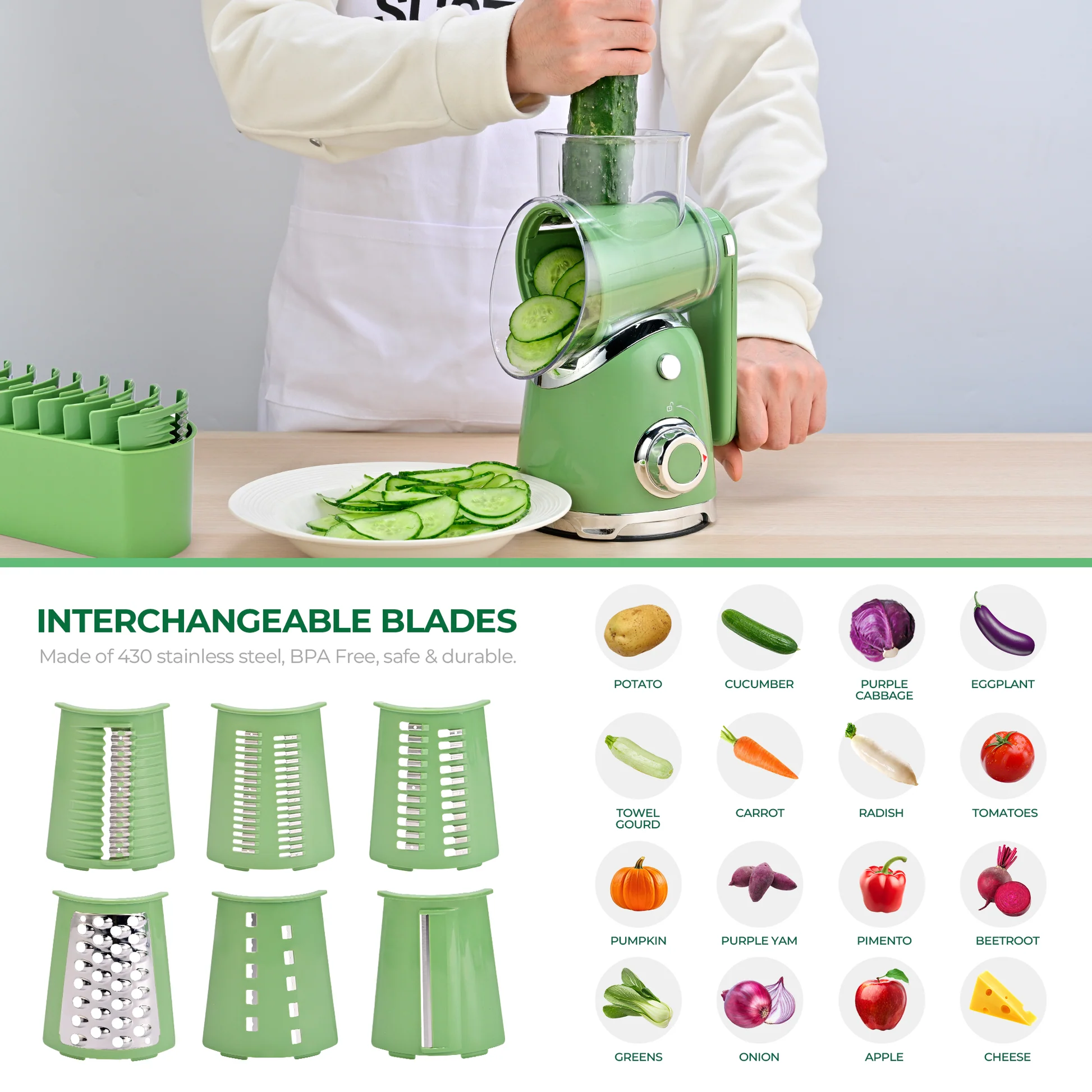 New Rotary Cheese Grater & Vegetable Shredder