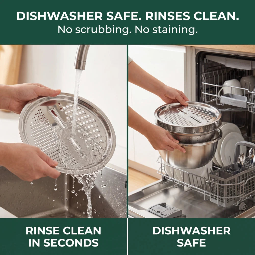 3-in-1 Grater, Colander & Mixing Bowl