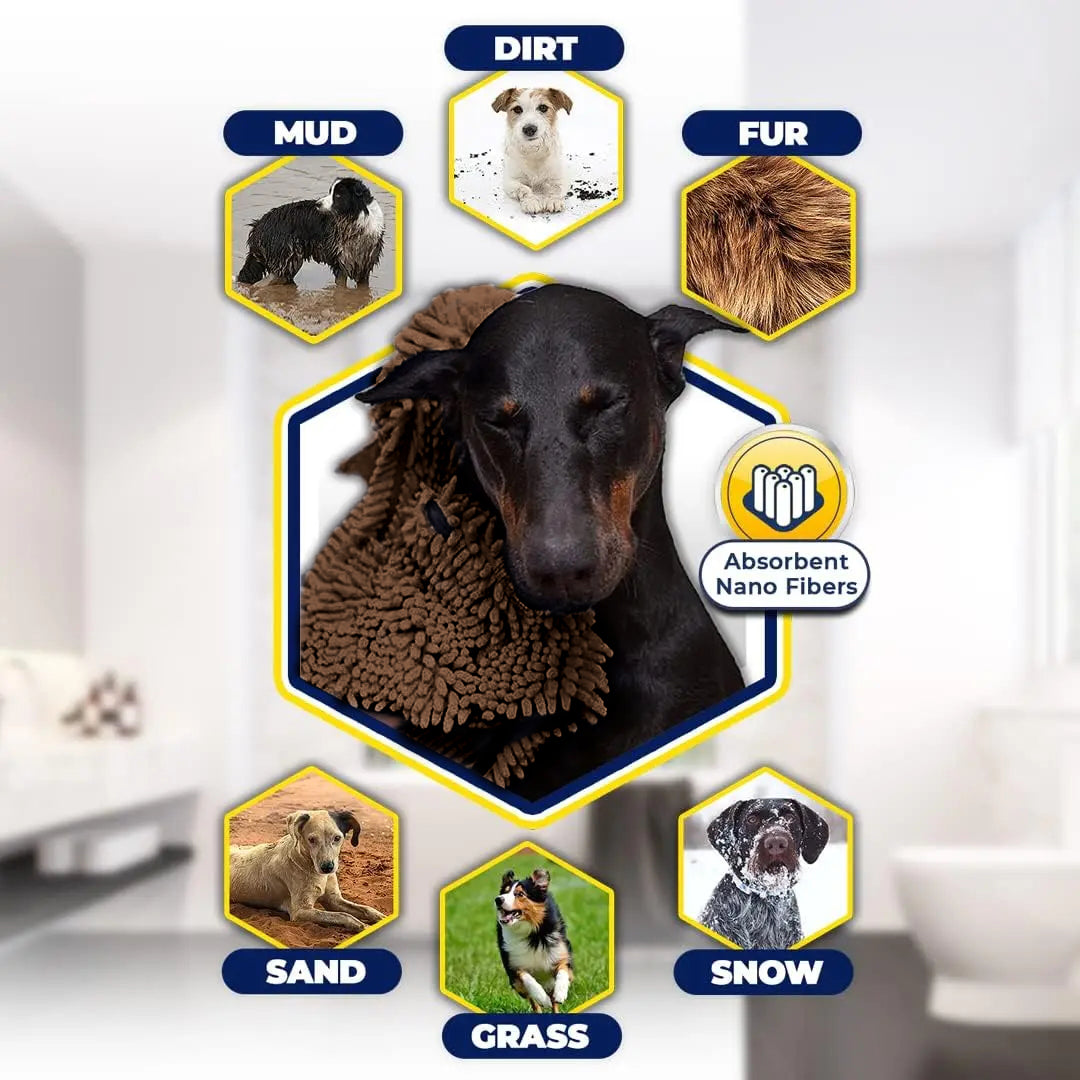 Quick-Drying Dog Towel with Hand Pockets