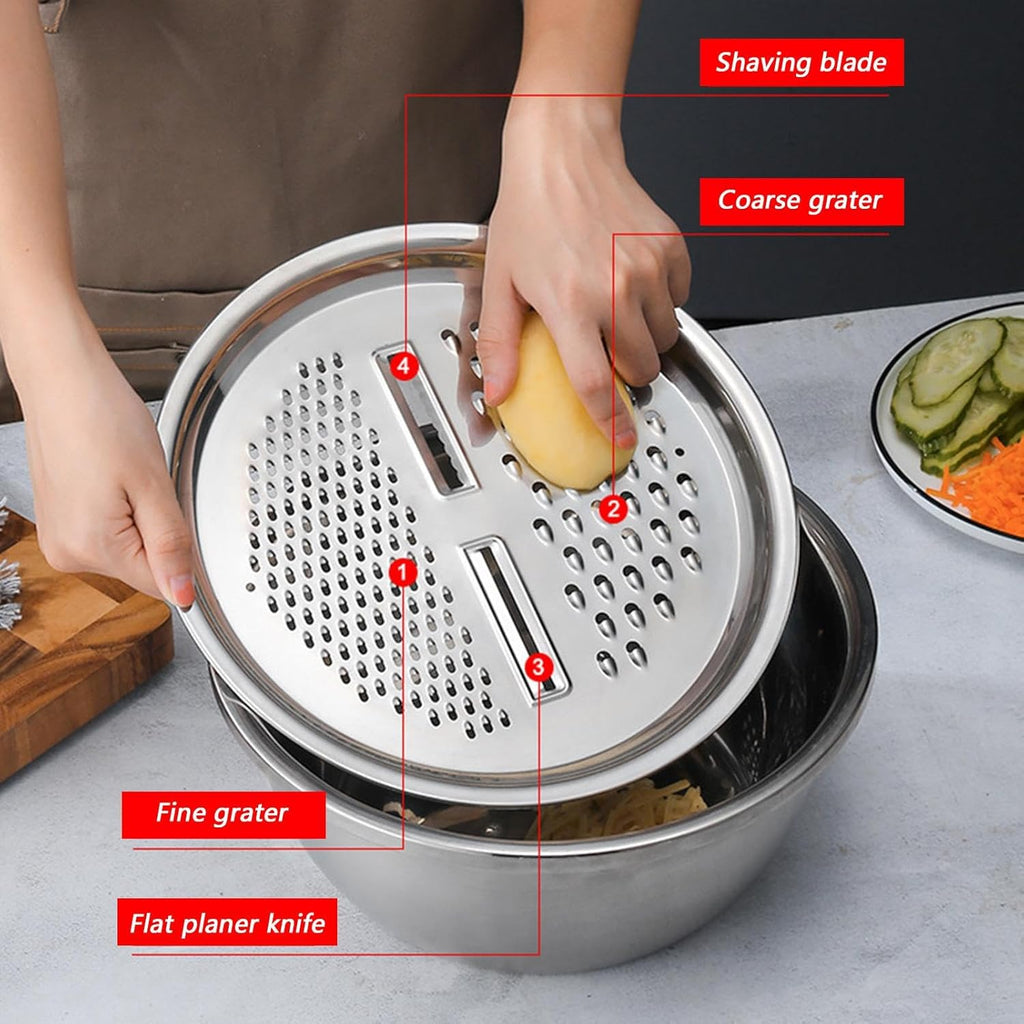 3-in-1 Grater, Colander & Mixing Bowl